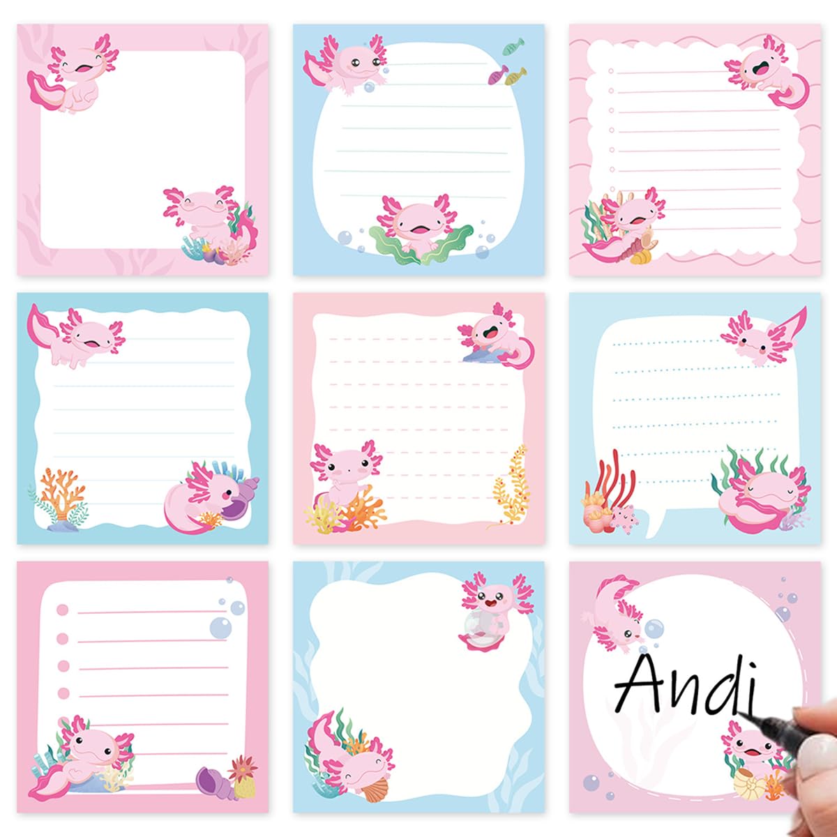 Lovarywow Funny Sticky Notes Gifts - 9 Pack Funny Sticky Notes 3X3 Inch Funny Office Gifts For Coworkers Everything Is Fine Post