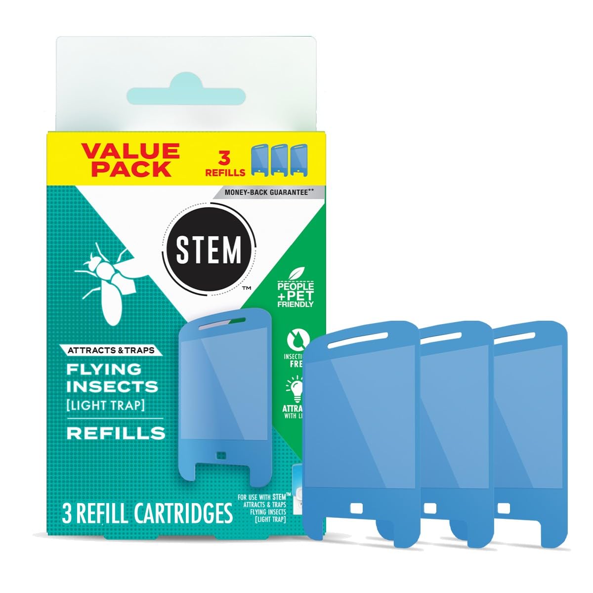 Stem Light Trap Refill Cartridges, Indoor Fruit Fly Trap, Effective Insect Control For Home, Attracts And Traps Flying Insects,