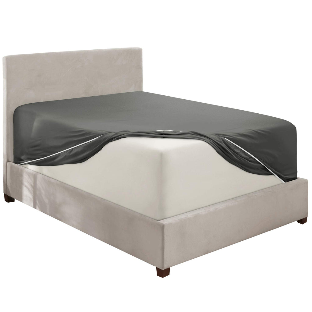 Nestl Grey Twin Xl Fitted Sheet Only, Extra Deep Pocket Fitted Bed Sheet, 1800 Microfiber Xl Twin Fitted Sheet, Ultra Soft Fitted Sheet Twin Xl Fits Up To 24 Inch Mattress