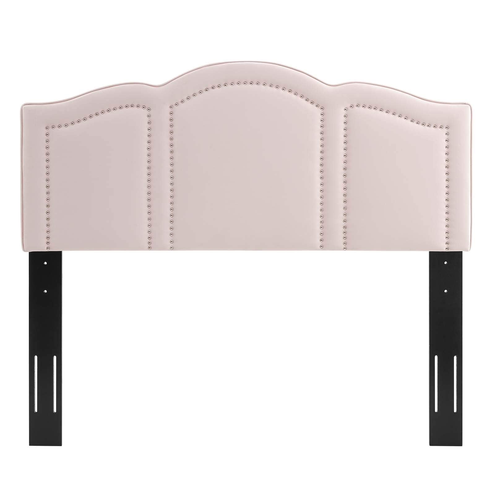 Modway Cecilia Performance Velvet Headboard with Nailhead Detail, King/California King, Pink