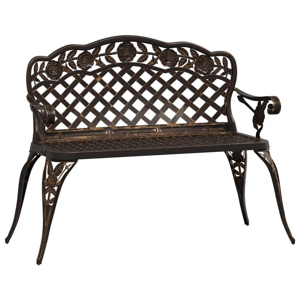 vidaXL White Cast Aluminum and Iron Patio Bench - Weather-Resistant, Romantically-Styled Bench for Outdoor Seating