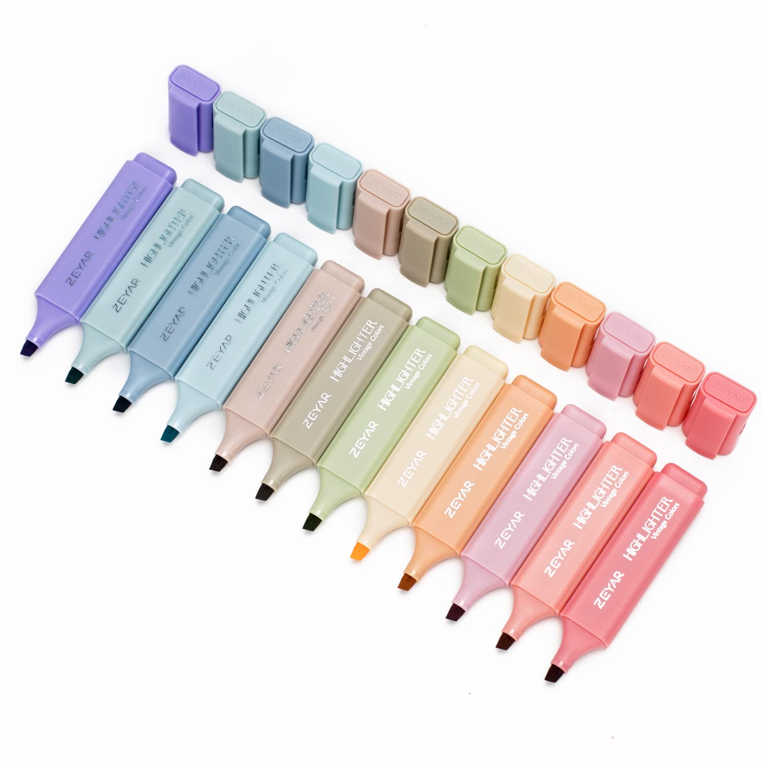 Zeyar Highlighter Pen, Vintage Colors Chisel Tip Markers, Water Based, Quick Dry, No Bleed, For Bible Study Notes School Office