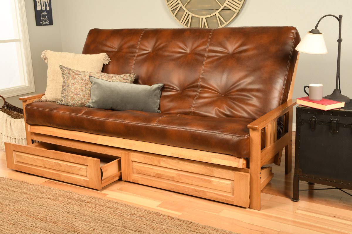 Kodiak Furniture Monterey Butternut Queen-Size Storage Futon And Brown Mattress