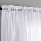 Sheer White Curtains, Sheer Curtains 63 Inch Length 2 Panels Set, Rod Pocket Voile Fimly Sheer Drapes For Living Room/Bedroom, L
