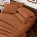 Horbaunal Caramel Pumpkin King Size Sheet Set - 6 Piece Luxury 1800 Thread Count Bedding Sheets & Pillowcases - 16 Inch Deep Poc