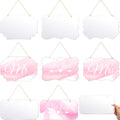Qunclay 8 Pcs Reserved Signs for Wedding Chairs Acrylic Tag Unfinished Acrylic Hanging and Clear Blank DIY Signs for Mr Mrs Wedd