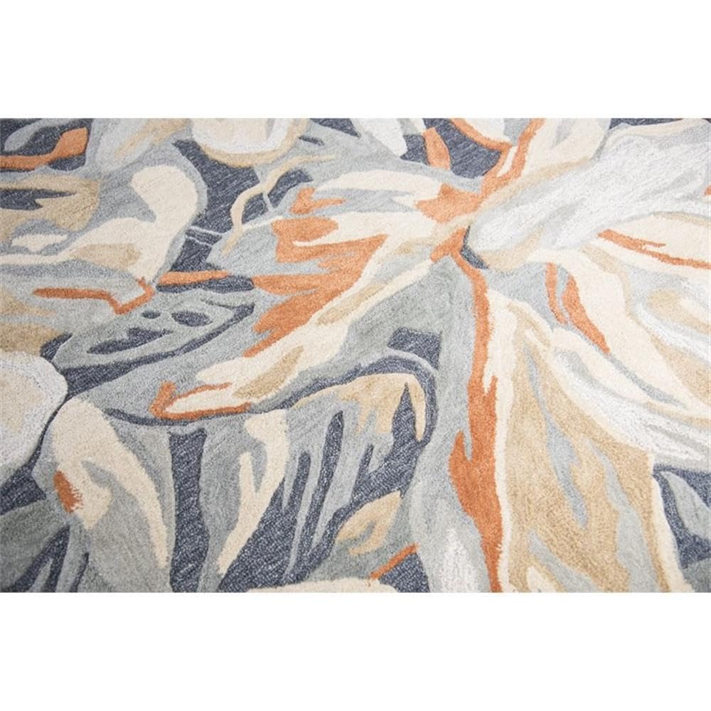 Rizzy Home Alora Decor Lapis 9' X 12' Floral Blue/Gray/Beige/Orange Hand-Tufted Area Rug
