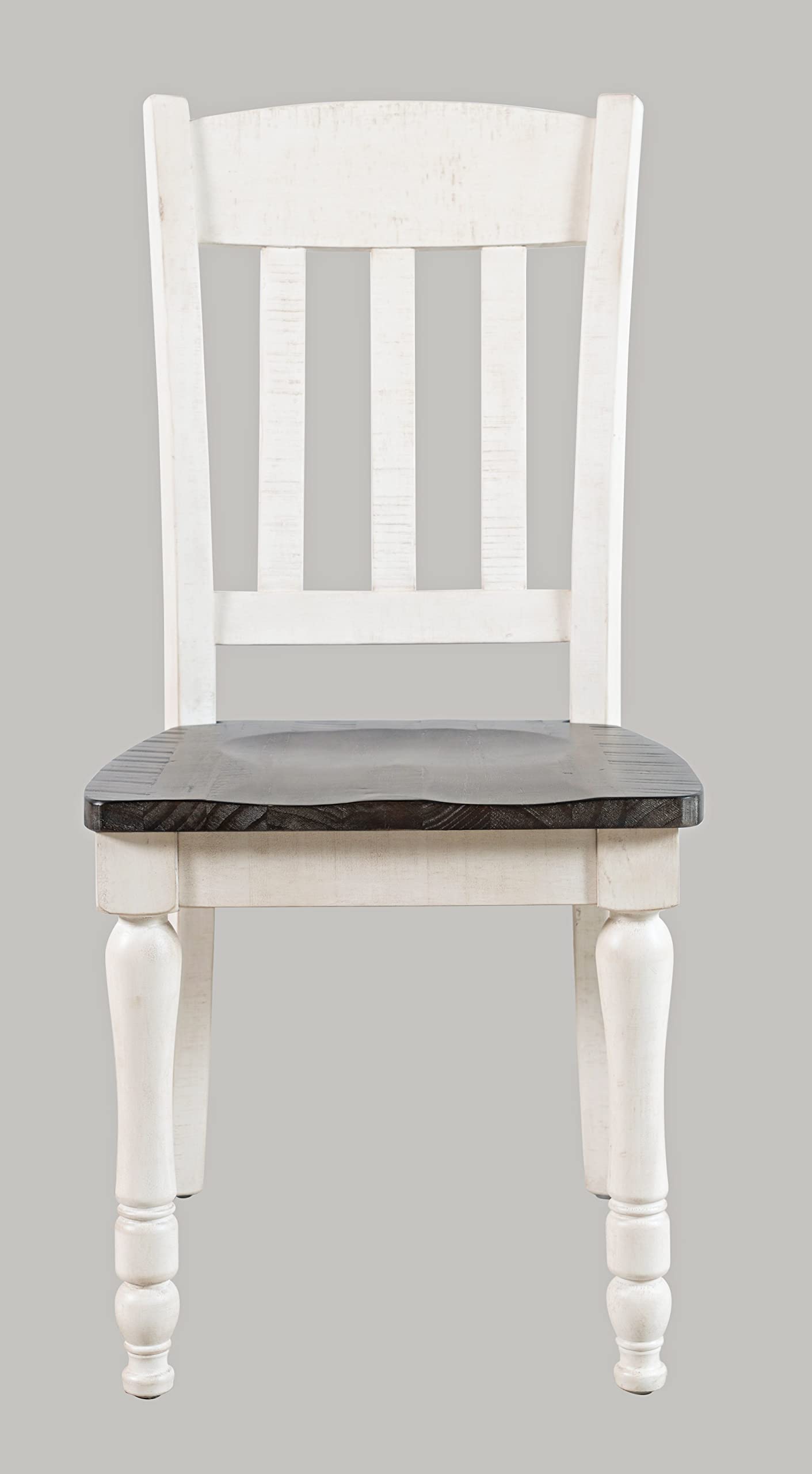 Jofran Madison County Reclaimed Solid Wood Slatback Farmhouse Dining Chair (Set of 2), Vintage White