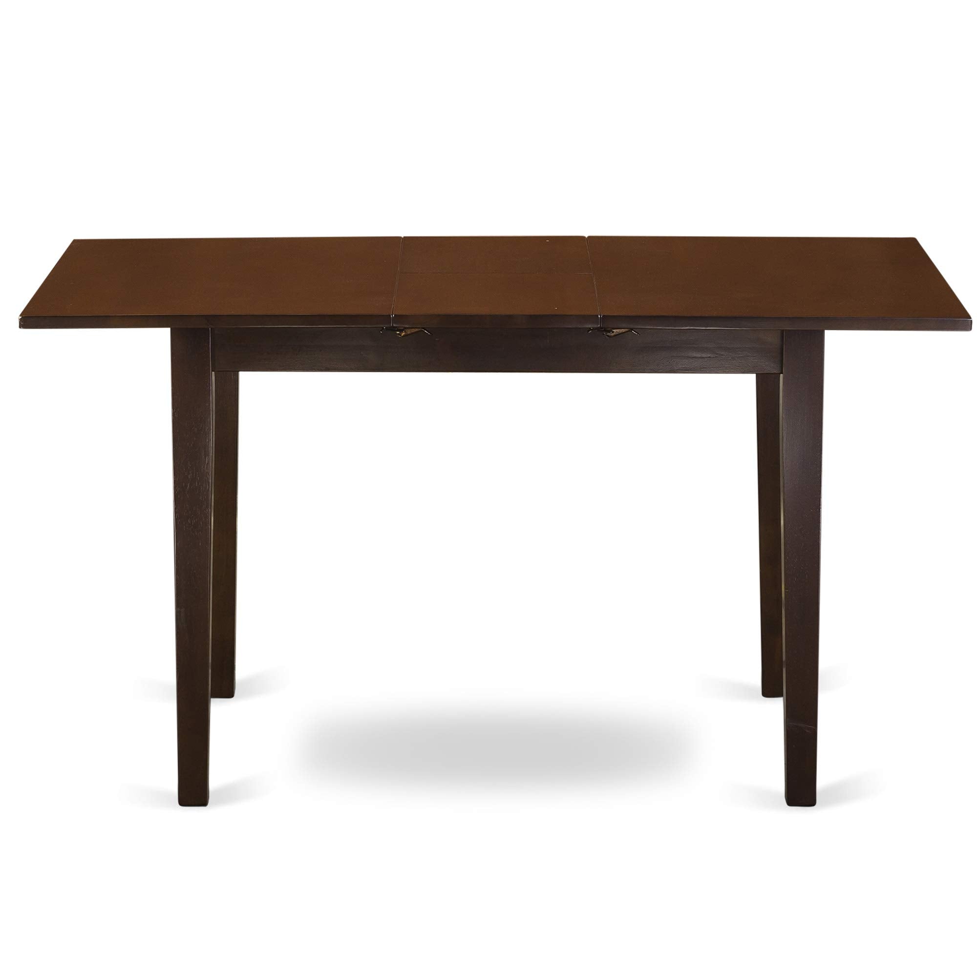 East West Furniture Noab3-Mah-72 3 Piece Dining Room Set Contains A Rectangle Wooden Table With Butterfly Leaf And 2 Firebrick Red Faux Leather Parsons Dining Chairs, 32X54 Inch, Mahogany