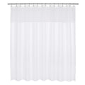 Barossa Design Large Fabric Shower Curtain With Sheer Window 96 X 78 Inch, Waffle Weave, Hotel Grade, 230 Gsm Heavyweight, Water