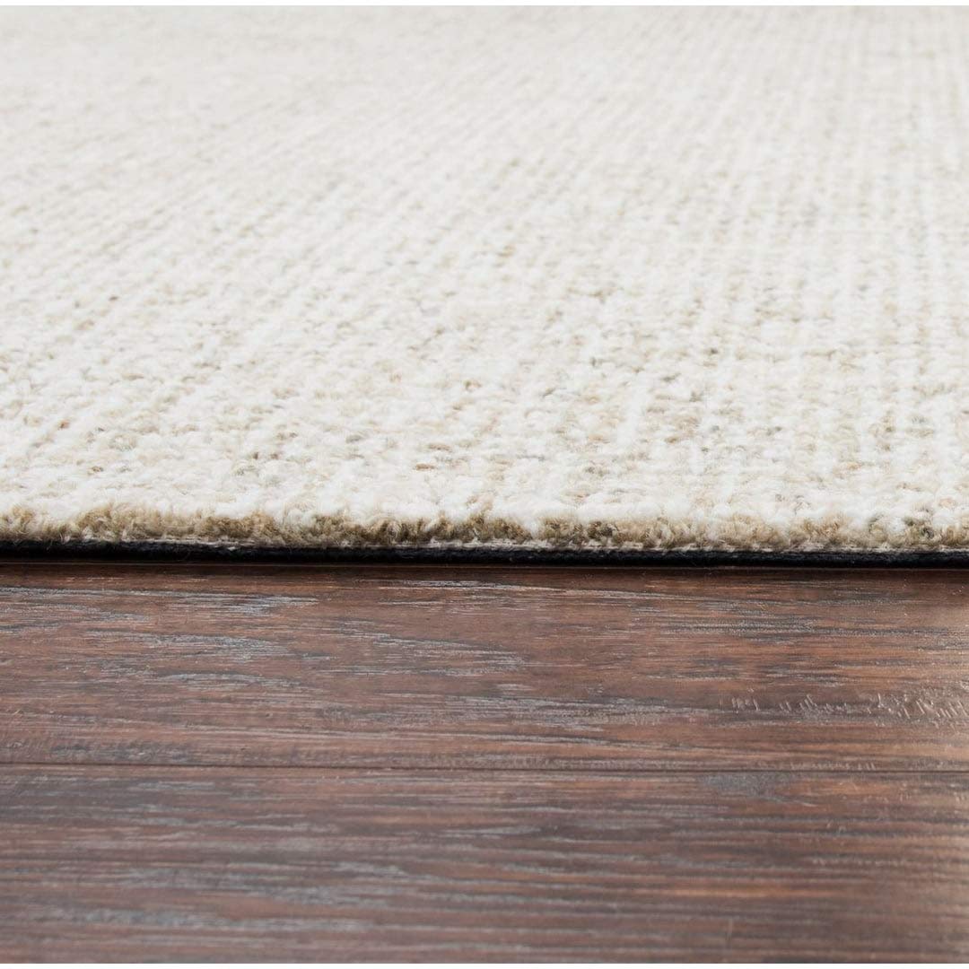 Overstock Alora Decor London 8' Round Solid Beige/Gray/Rust/Blue Hand-Tufted Area Rug