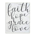 Stupell Industries Faith Hope Home Family Inspirational Word On Wood Texture Design Wall Plaque, 12 x 18, Multi-Color
