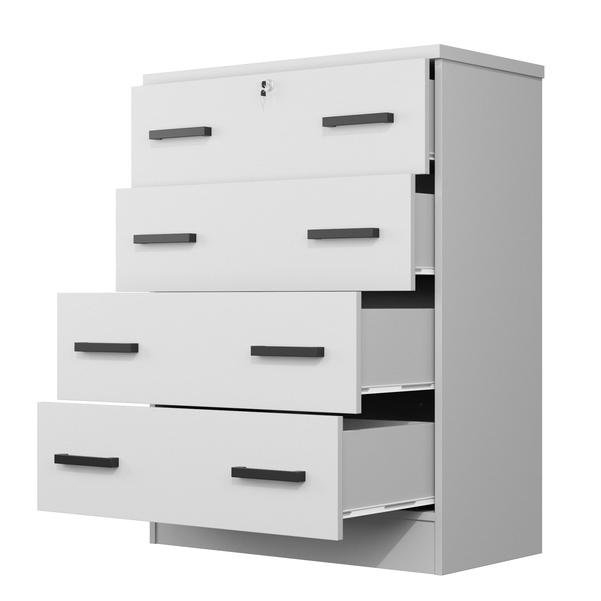 Woodpeckers Furniture And Mattress 4 Drawers Chest (White)