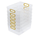 Gainhope 6 Packs Plastic Storage Bins with Handle, Clear Organizer Basket