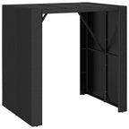 vidaXL Black Bar Table with Glass Top, Weather Resistant Poly Rattan & Sturdy Steel Frame, Easy to Clean Tempered Glass Tabletop - Ideal for Garden, Patio, Pub - 41.3"x31.5"x43.3" Dimensions