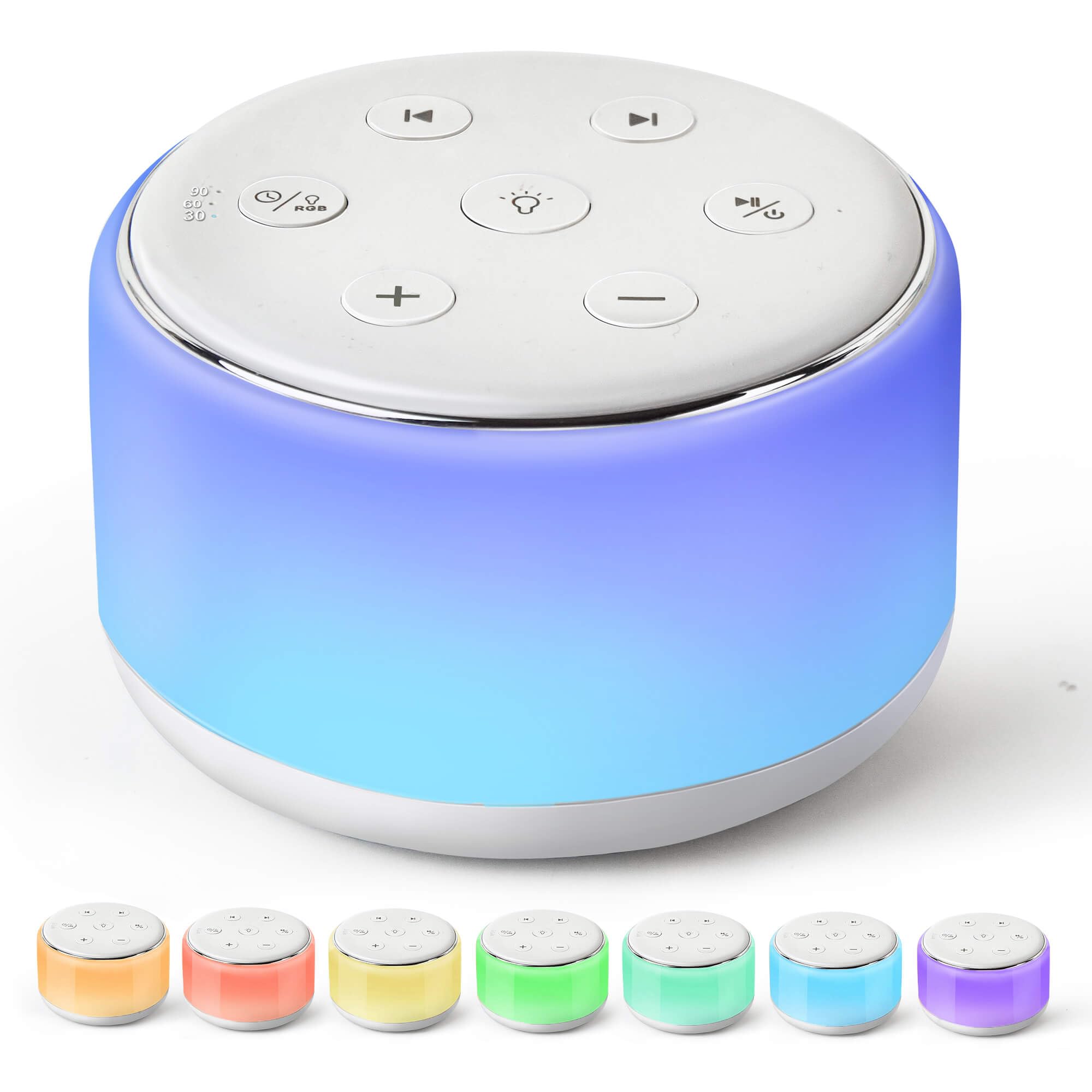 FamiSym White Noise Sound Machine Baby for Sleeping with Night Light - 34 Soothing Sounds, Rechargeable White Noise Machine for 