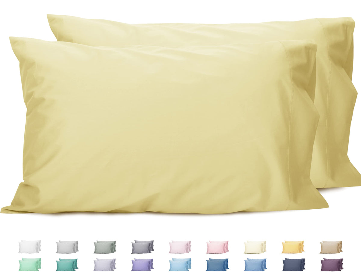 Sunflower Queen Pillowcases Set Of 2, 100% Cotton Queen Size Pillow Cases 2, 20  30 Inches Honeyed Straw, Soft And Breathable