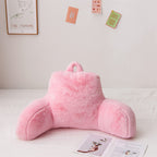 A Nice Night Faux Fur Reading Pillow Bed Wedge Large Adult Backrest With Arms Back Support For Resting In Bed/Couch For Bedrest,