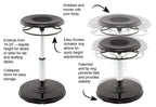 Kore Design Teen/College Hi-Rise Adjustable Wobble Chair 21-31.5 inches, Black