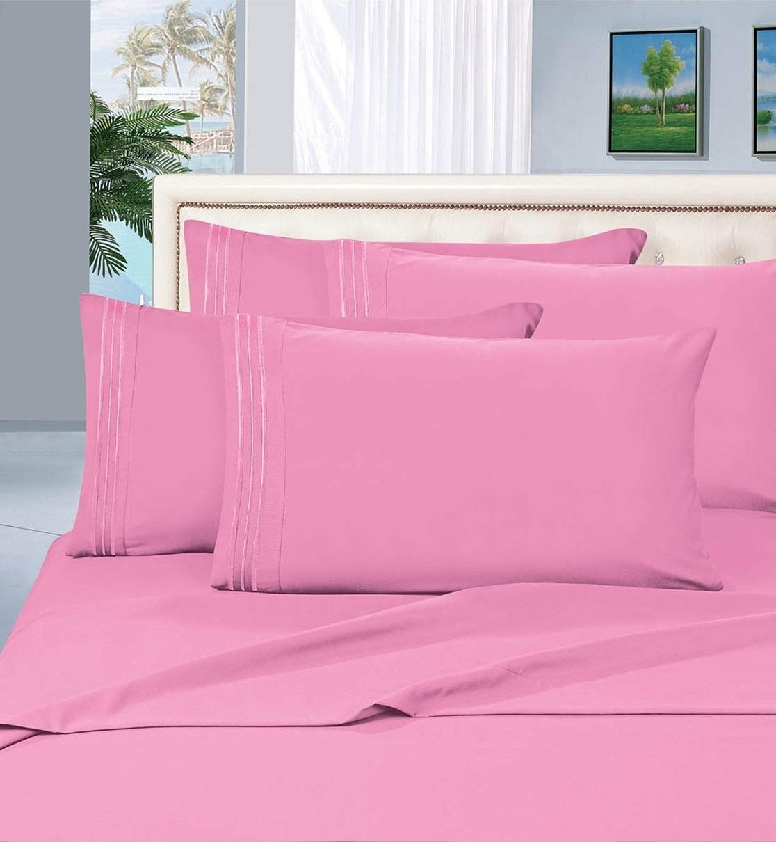 Elegant Comfort 4-Piece 1500 Thread Count Egyptian Quality Ultra Soft Wrinkle, Fade, Stain Resistant Bed Sheet Sets With Deep Po