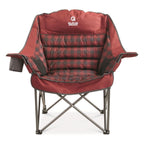 Guide Gear Oversized Extra Large Padded Camping Chair, Portable, Folding, Large Camp Lounge Chairs For Outdoor, Adults, Men And Women, Heavy-Duty 400 Pound Capacity, With Cup Holder Red Plaid