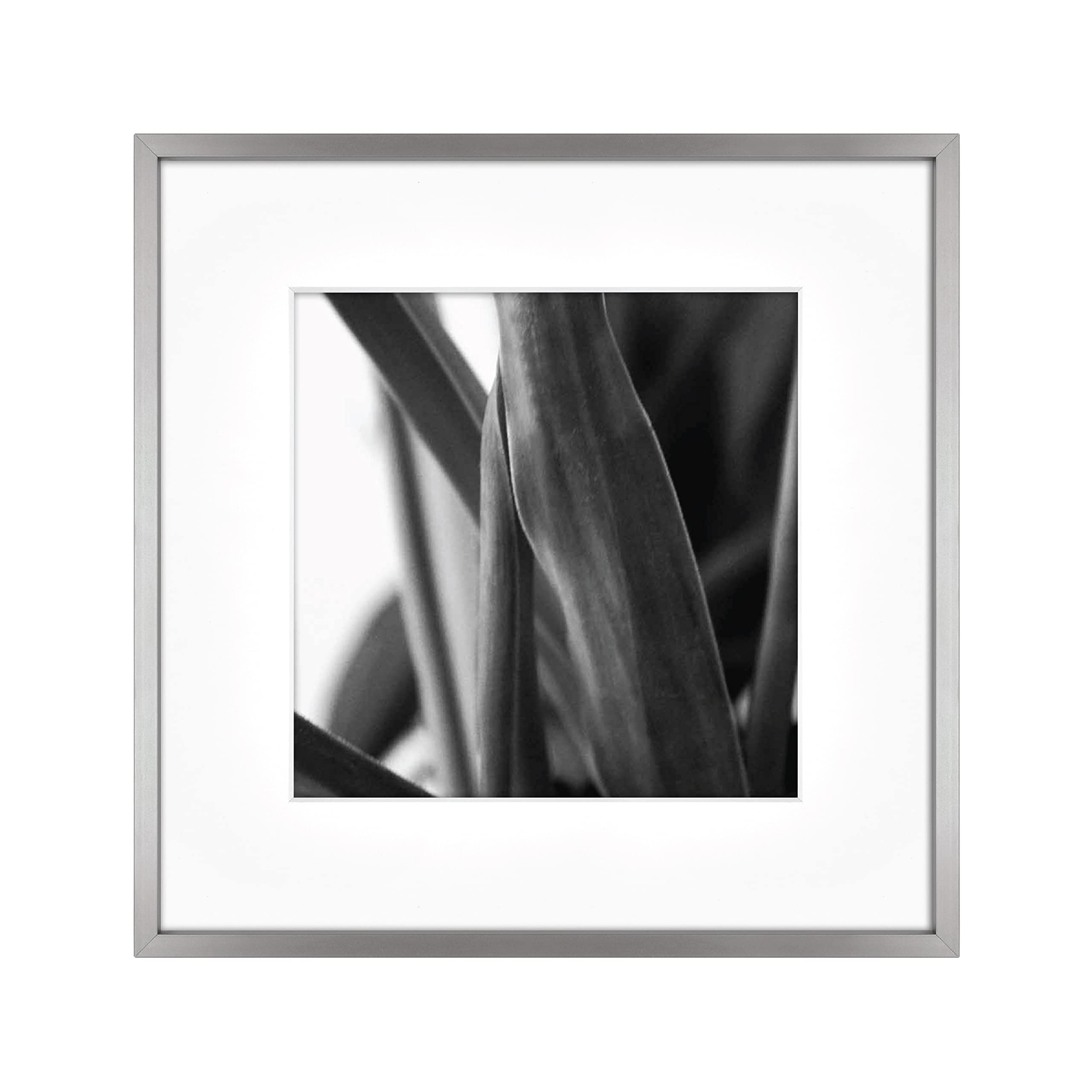 MCS Master & Co. Foundry Metal Gallery Wall Frame, Dark Silver, 12 x 12 in matted to 8 x 8 in