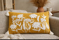 Jutiepie Flowered Handloom Brown & White Cotton Cushion Cover With Tassel | Sofa, Diwan, Bedroom, Living Room | Rectangle Throw