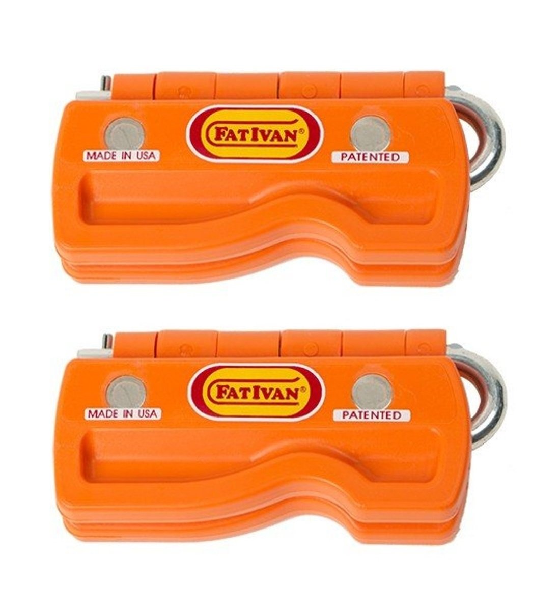 The Original Fat Ivan Fold Up Doorstop Wedge With Magnet Orange (Pack Of 2)