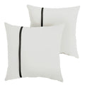 Sorra Home X Sunbrella - Indoor Outdoor Square Pillows, Set Of 2, 16X16, Canvas Natural Ivory & Canvas Black