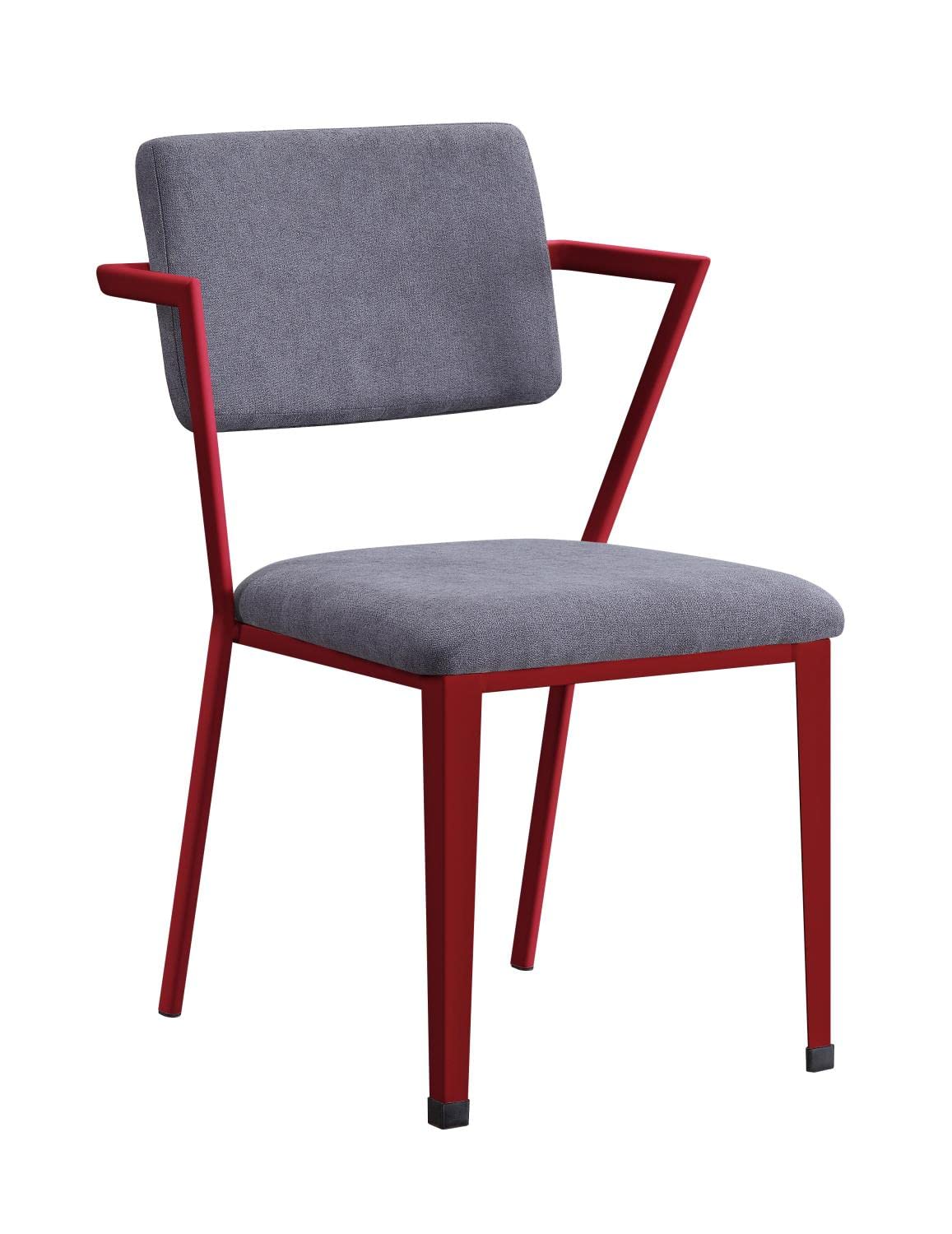 Acme Cargo Kids Chair in Gray Fabric & Red