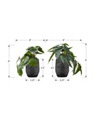 Monarch Specialties I 9559 Artificial Plant, 8' Tall, Alocasia, Set of 2, Decorative, Green Leaves