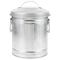 VILLCASE Mini Metal Bucket with Lid, 7.5 x 5 Small Garbage Can Trash Bin with Lid, Desktop Metal Rubbish Bin, Table Top Home Was