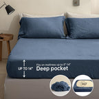 Simple&Opulence 100% Linen Sheet Set Solid Color-4 Pcs Washed French Linen Bed Sheets(1 Flat Sheet,1 Fitted Sheet,2 Pillowcases)