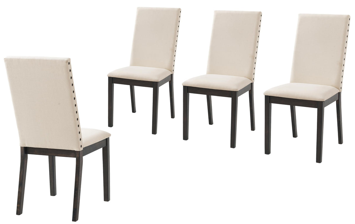 Crosley Furniture Hayden Modern Farmhouse Upholstered Wood Dining Chairs Set of 4, Kitchen Chair, Slate/Crème