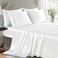 Golal Satin Sheets Full Size - 6 Pieces Luxury Silky Soft Bed Sheets, Wrinkle-Free White Satin Silk Sheet Set With 1 Deep Pocket