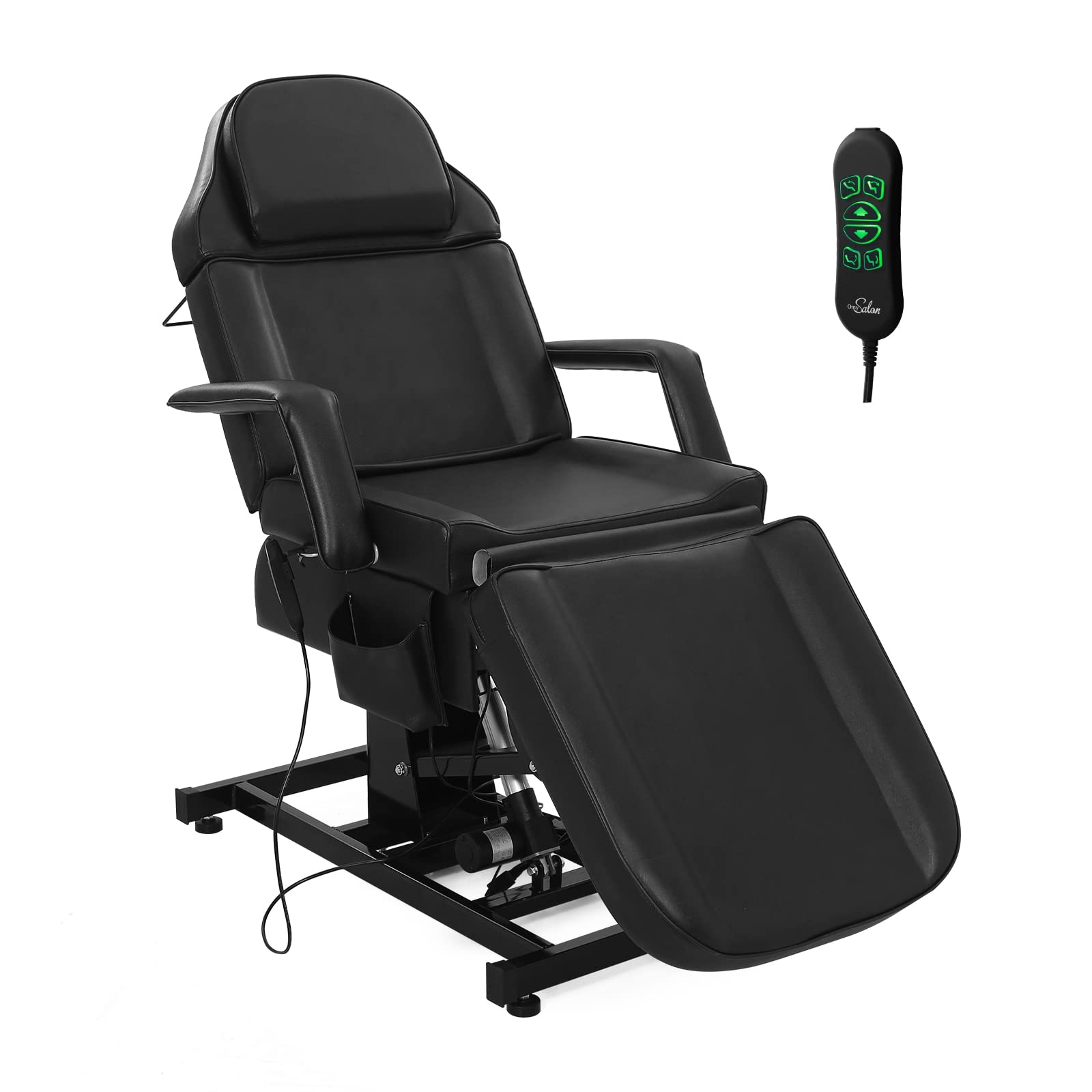 OmySalon Fully Electric Salon Facial Bed Chair, Multi-Purpose Massage Tattoo Lash Waxing Table, Height Backrest Footrest Adjusta