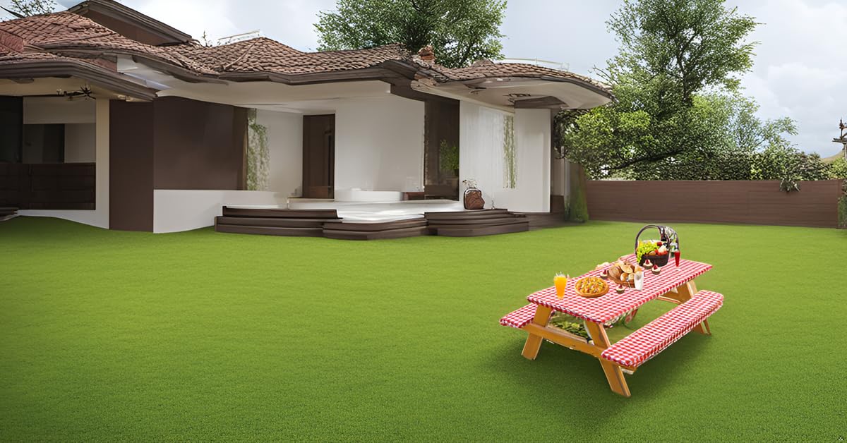 Bealy Picnic Table Covers With Bench Cover Vinyl Tablecloth 96'X30', 8 Foot Tables Fitted Table Cover 3 Set Flannel Backing Elastic Edge Waterproof Wipeable Plastic Covers,Indoor Outdoor Patio