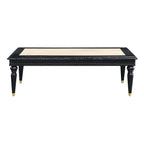 Acme Furniture Rectangular Coffee Table, Marble Top/Black