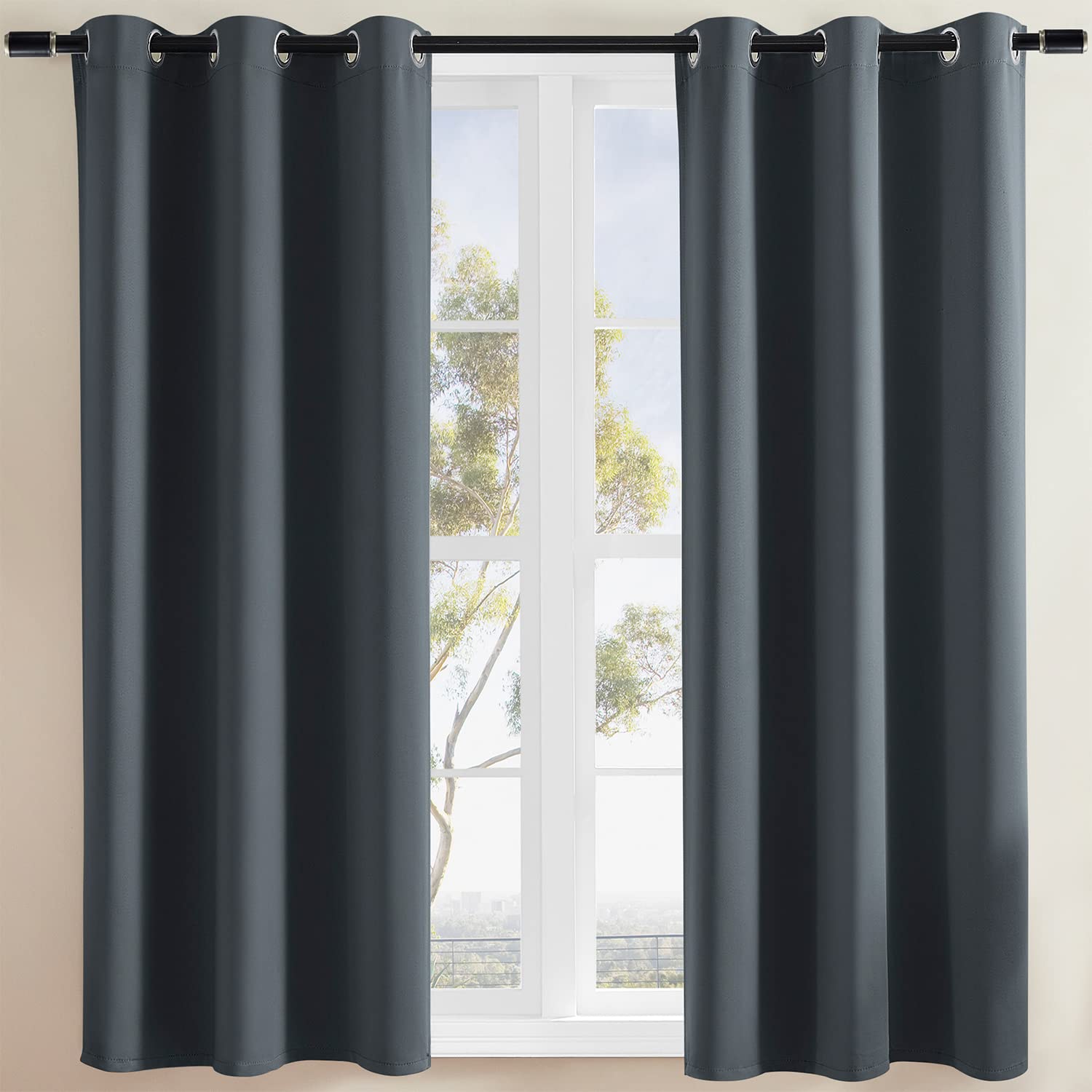 Rutterllow Blackout Curtains For Bedroom, Thermal Insulated Room Darkening Curtains 2 Panels For Living Room, Grommet Top (38W X
