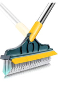 LIVIQUE Toilet Cleaning Brush with Wiper Tiles Cleaning Bathroom Brush Floor Scrub with Long Handle 120 Rotate 2IN1 Home Kitchen