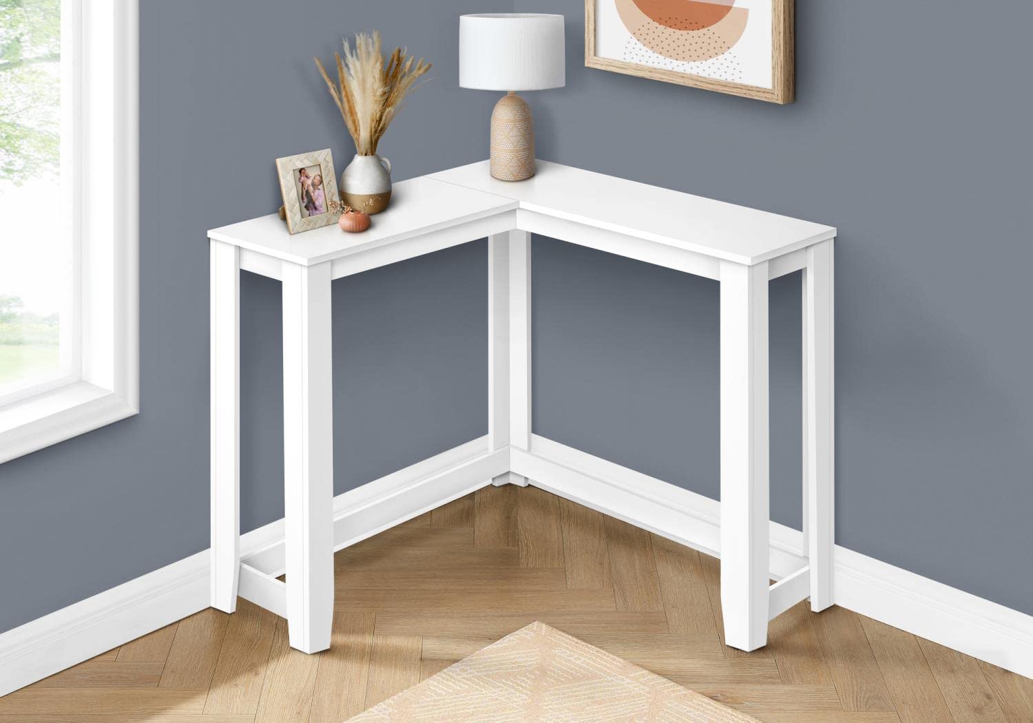 Monarch Specialties 3656 Accent Table, Console, Entryway, Narrow, Corner, Living Room, Bedroom, Laminate, White, Contemporary, Modern Table-36, 35.5&Quot; L X 35.5&Quot; W X 32&Quot; H