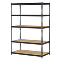 Edsal URWM184872BK Black Steel Storage Rack, 5 Adjustable Shelves, 4000 lb. Capacity, 72 Height x 48 Width x 18 Depth