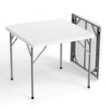 VINGLI White Card Square Table, 34 inch Foldable Legs Full Table Top, Easy to Set up and Store, Folding Portable for Game Puzzle
