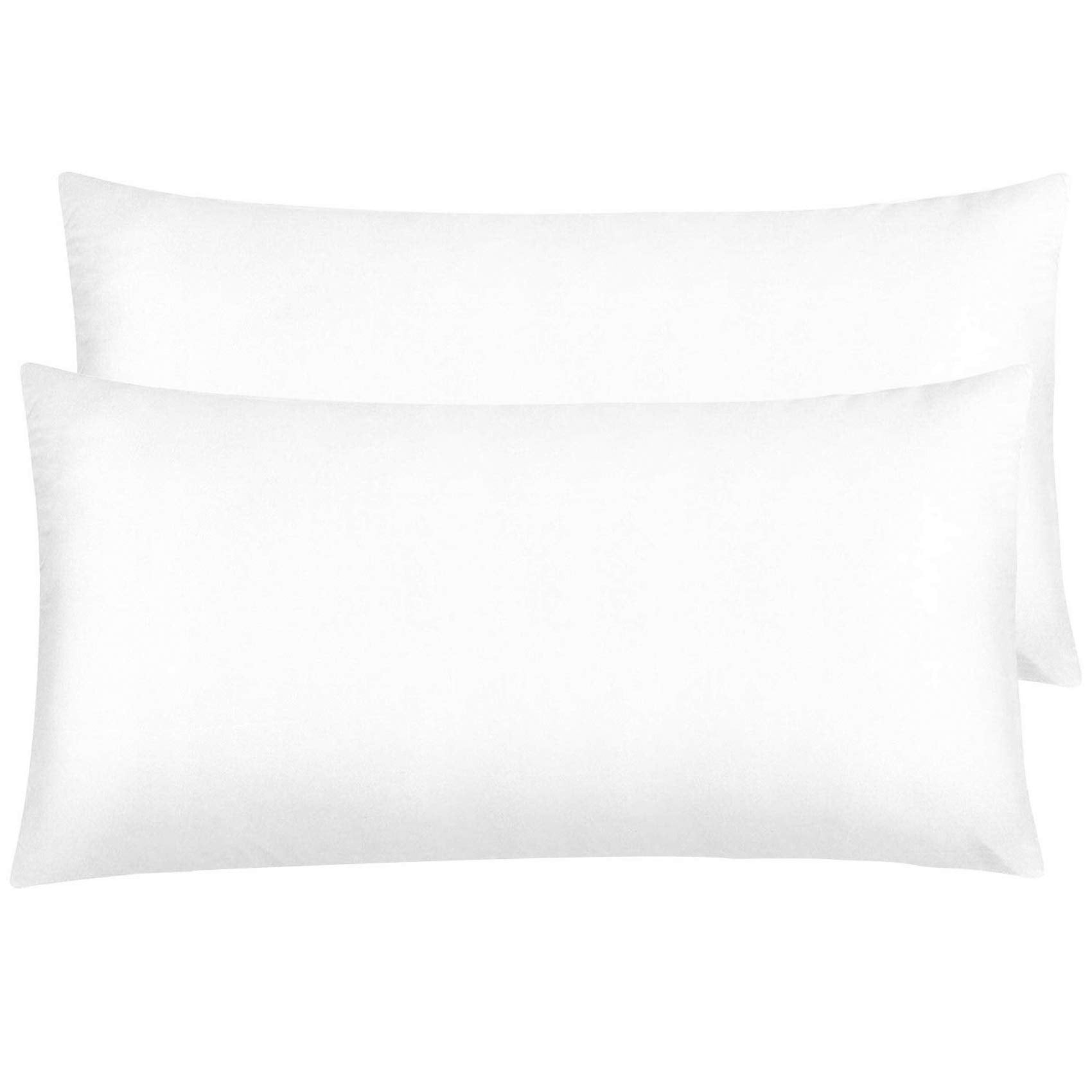 Ntbay Zippered Satin Pillow Cases For Hair And Skin, Luxury King Hidden Zipper Pillowcases Set Of 2, 20X36 Inches, Pure White