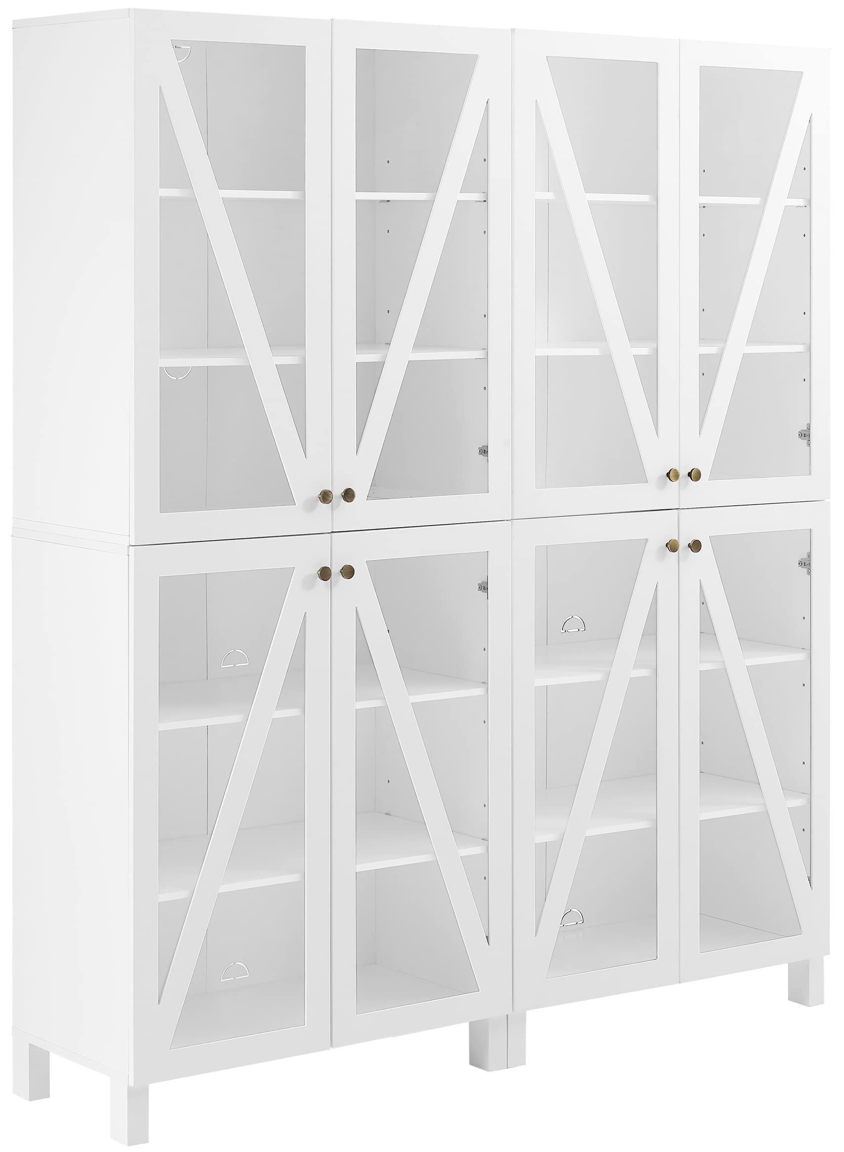 Crosley Furniture Cassai 2-Piece Pantry Storage Cabinet Set With Shelves, Kitchen, Dining, Or Laundry Room, White