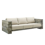 Modway Manteo Outdoor Patio Sofa Light Gray Beige Sunbrella Cushions Magnesium Oxide Simulated Driftwood EEI-3565-LGR-BEI