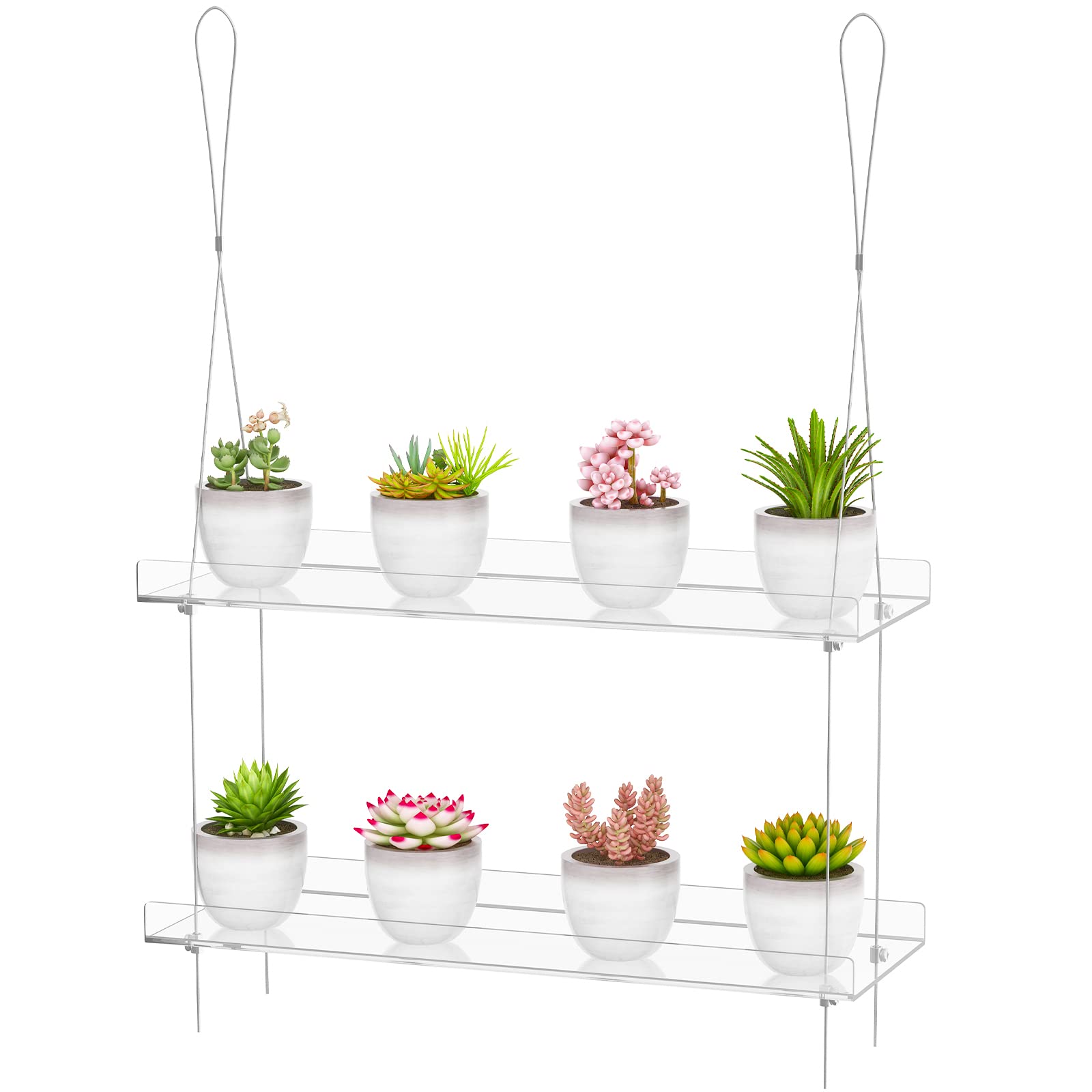 Clear Hanging Window Plant Shelves, Indoor Windows Wall Hanging Plant Stand Flower Display, Flower Pot Organizer Storage For Win