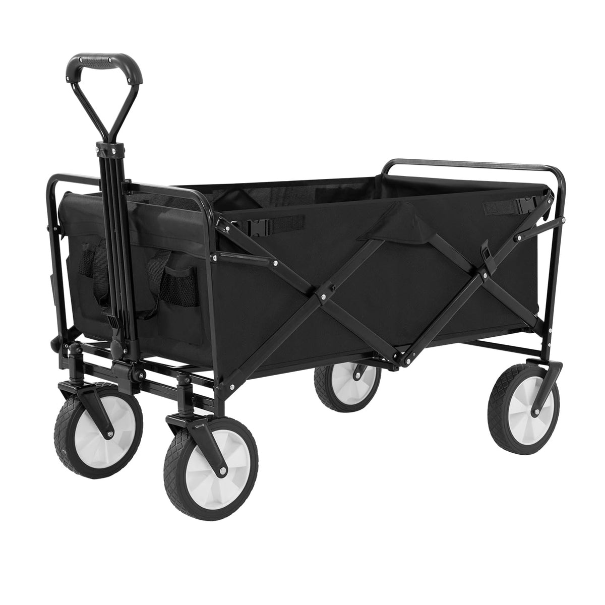 Paylesshere Collapsible Wagon Folding Foldable Garden Cart With Large Capacity, 330 Lbs Capacity Portable Utility Wagon Cart Hea