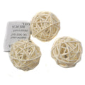 Set of 6 Wicker Rattan Balls Table Wedding Party Christmas Decoration (Diameter 3.2 Inch, White)