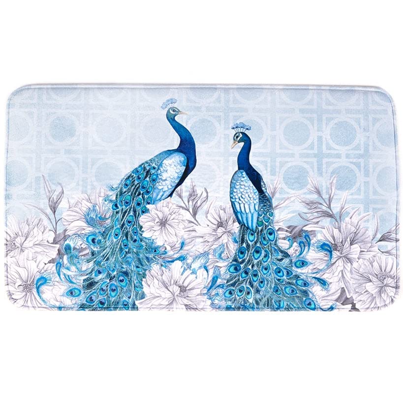 Blue Peacock Bath Collection  Bath Rug